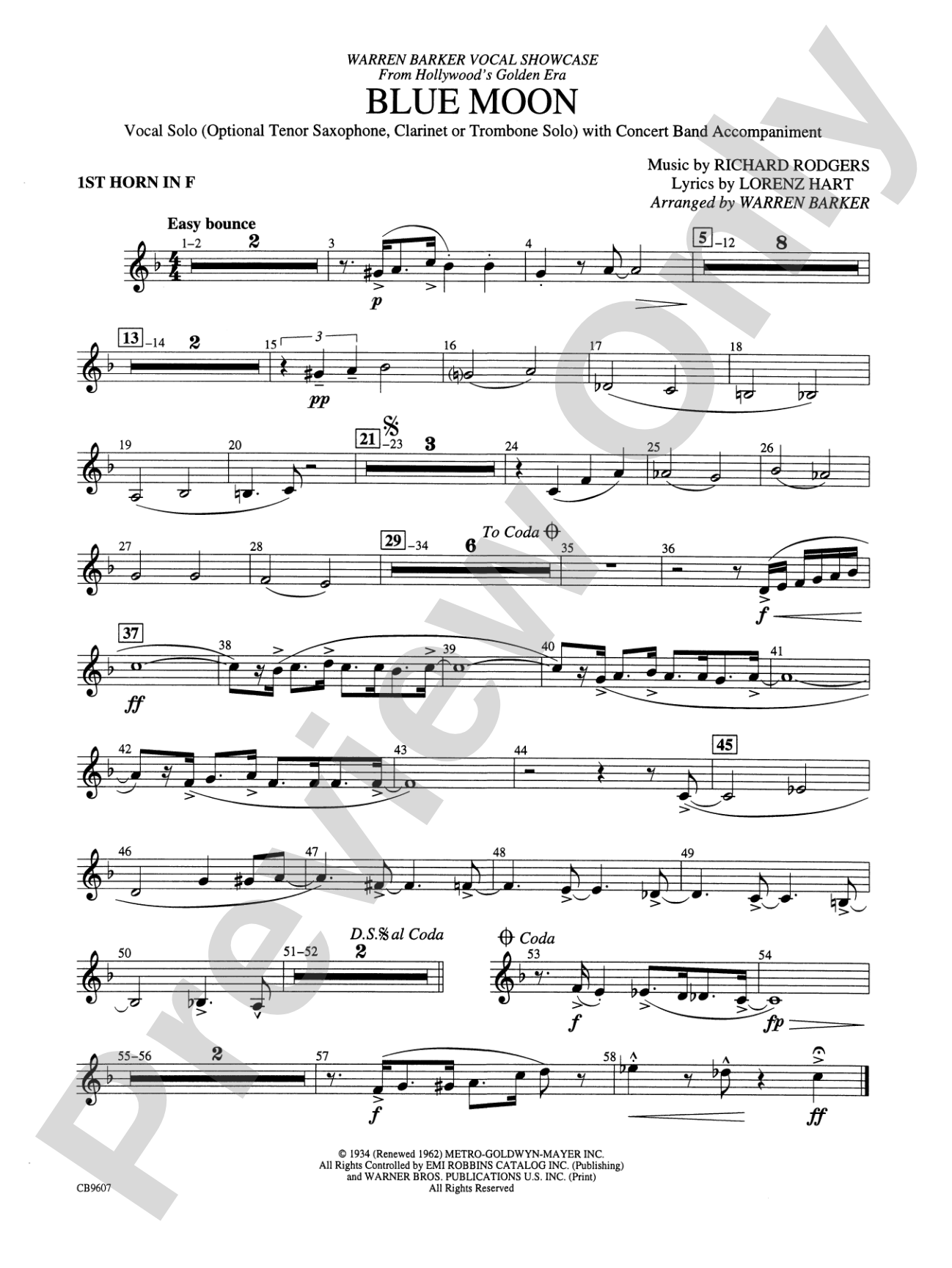 Blue Moon: 1st F Horn