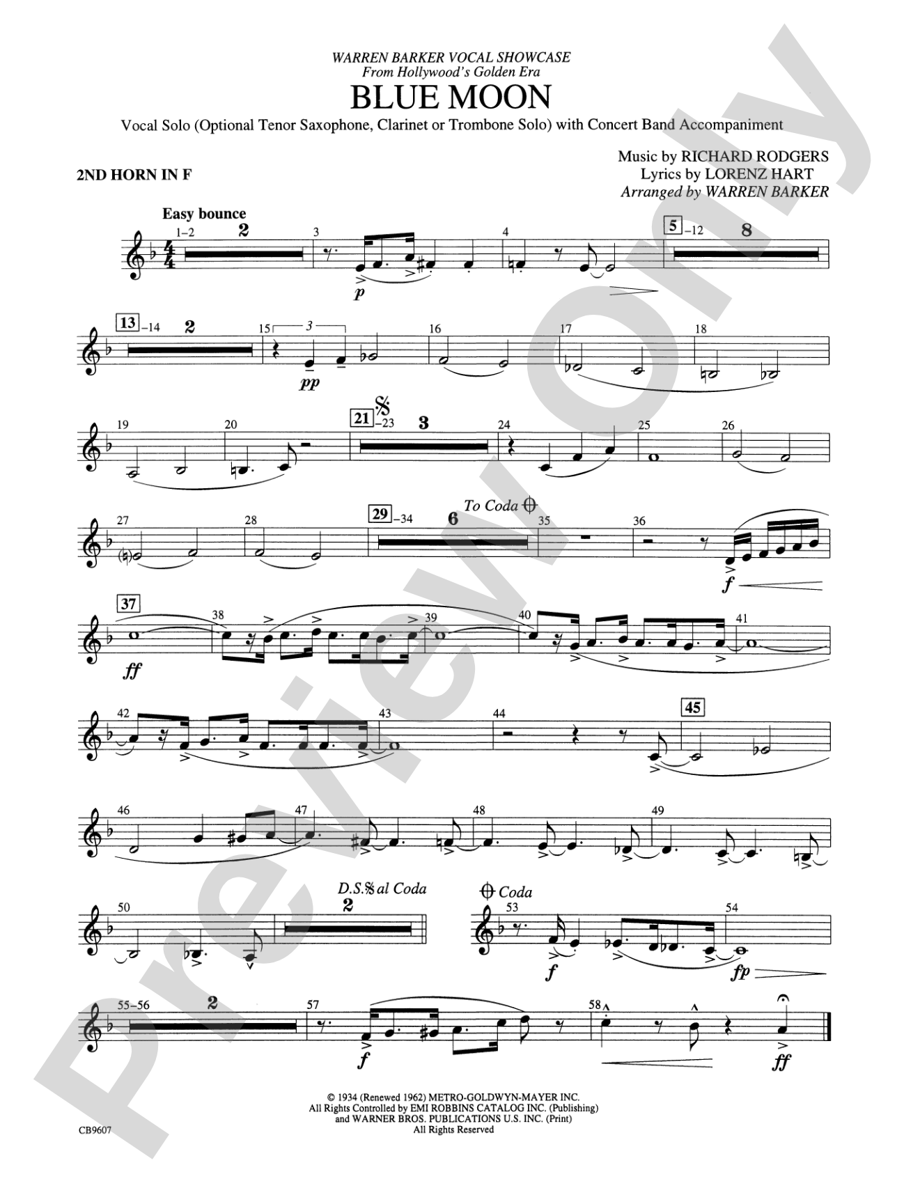 Blue Moon: 2nd F Horn