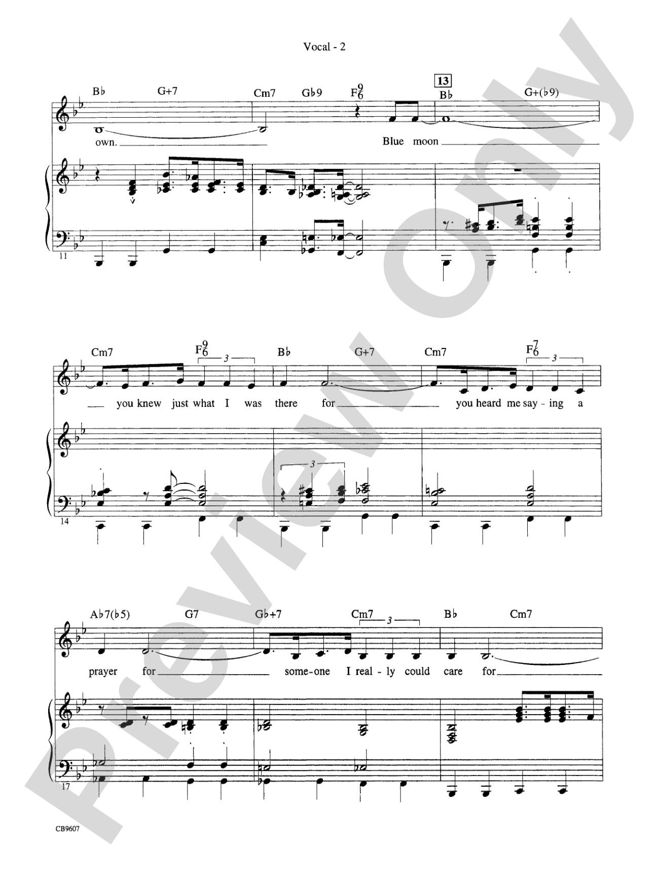 Blue Moon: Piano Accompaniment