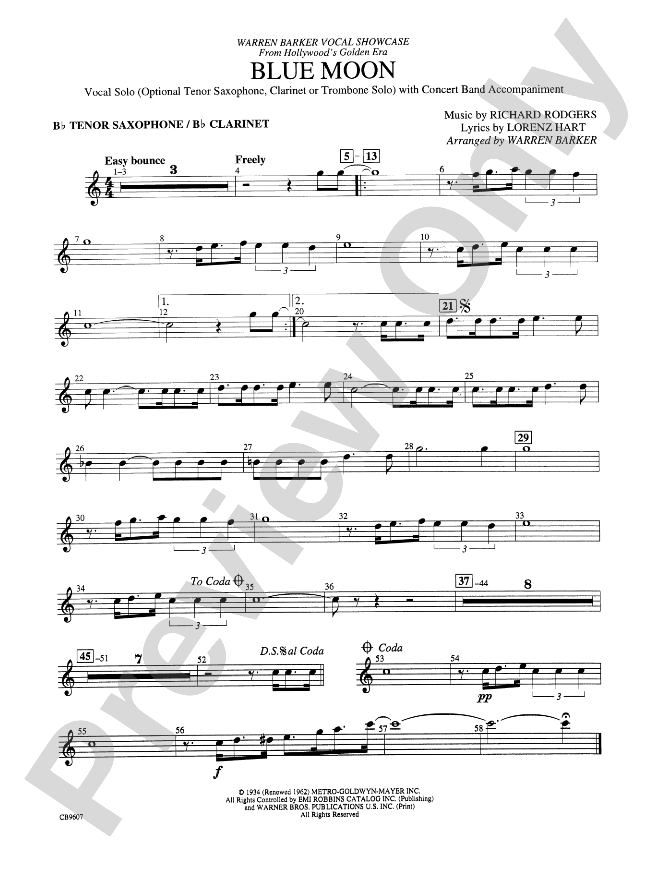 Blue Moon: Solo Clarinet