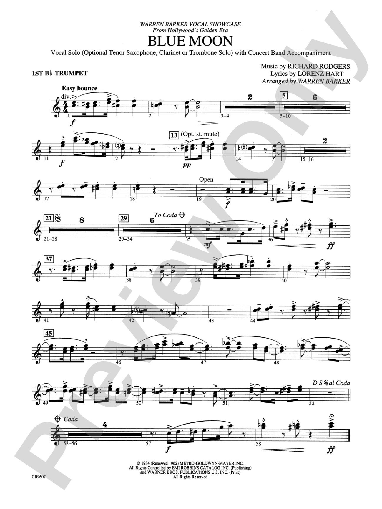 Blue Moon: 1st B-flat Trumpet