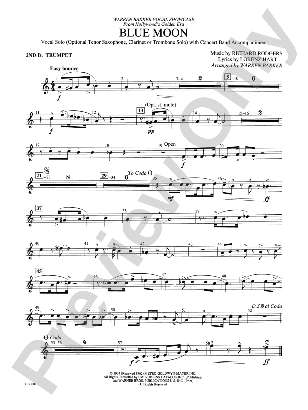 Blue Moon: 2nd B-flat Trumpet