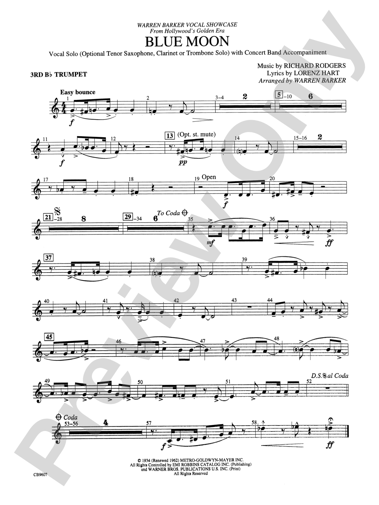 Blue Moon: 3rd B-flat Trumpet