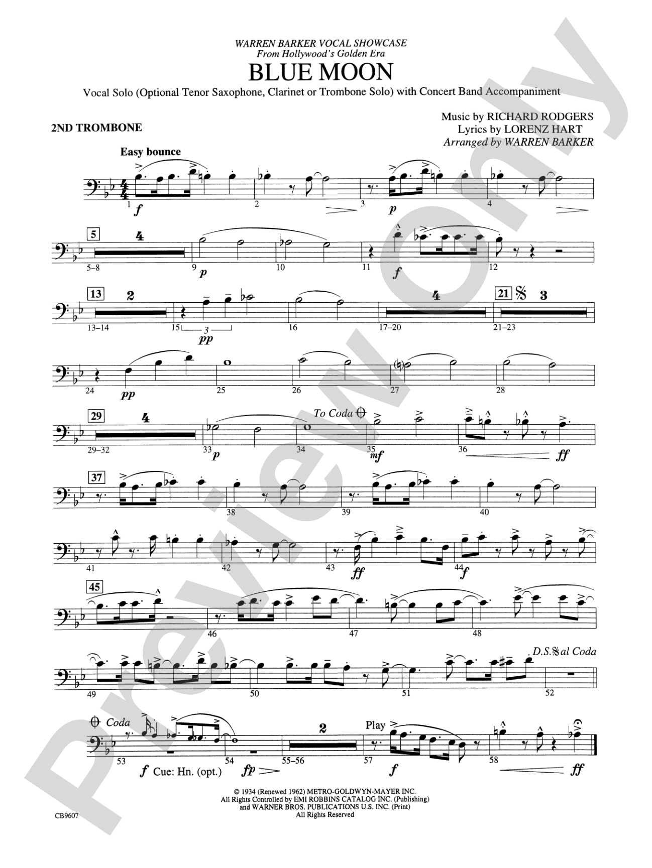 Blue Moon: 2nd Trombone