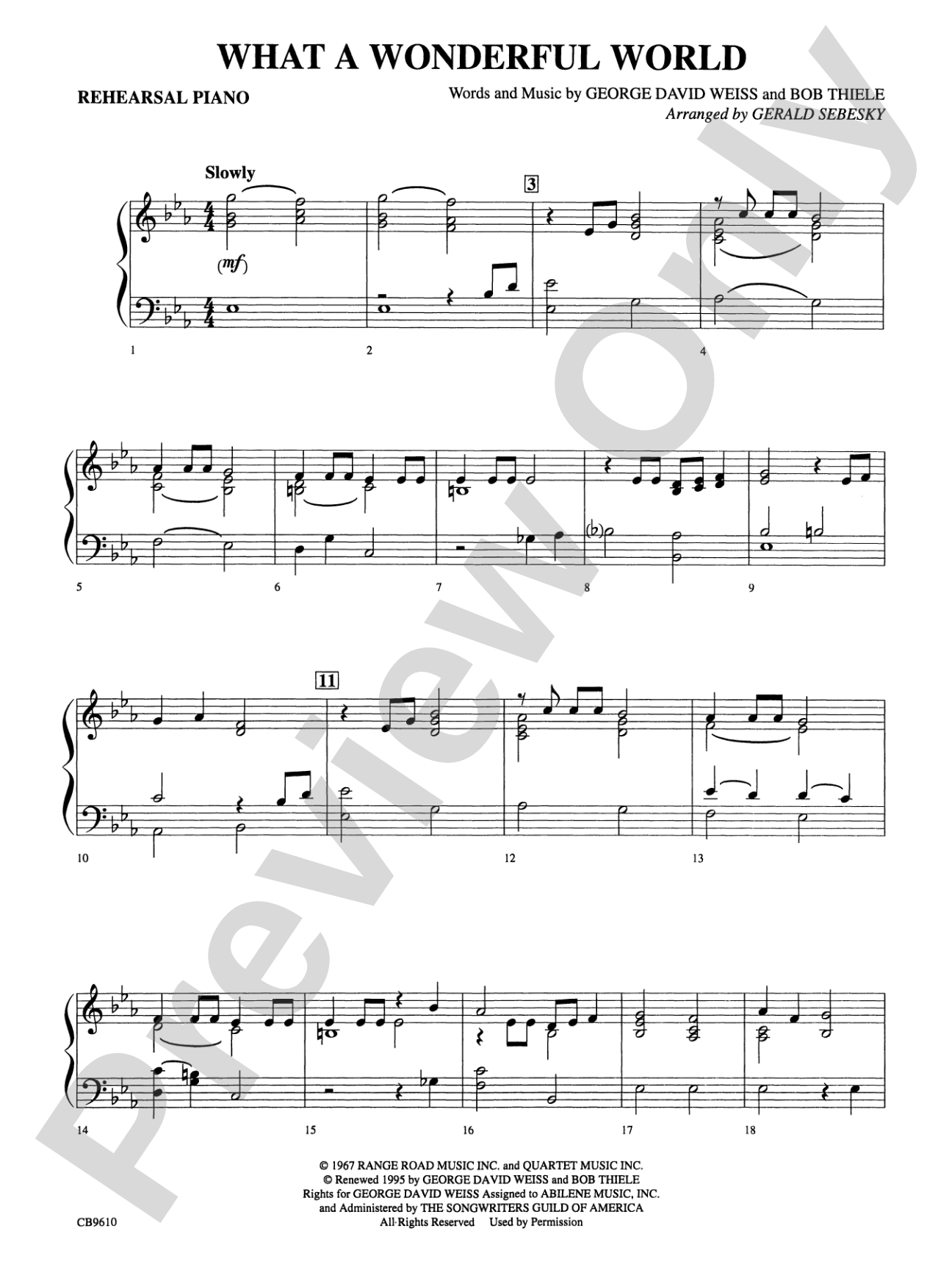 What a Wonderful World: Piano Accompaniment