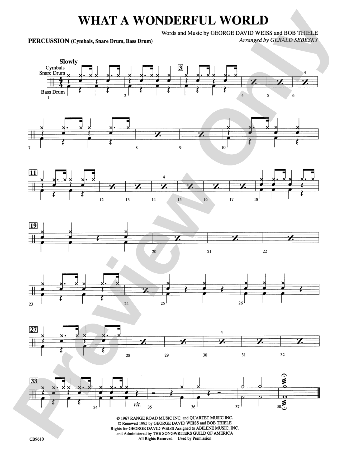What a Wonderful World: 1st Percussion