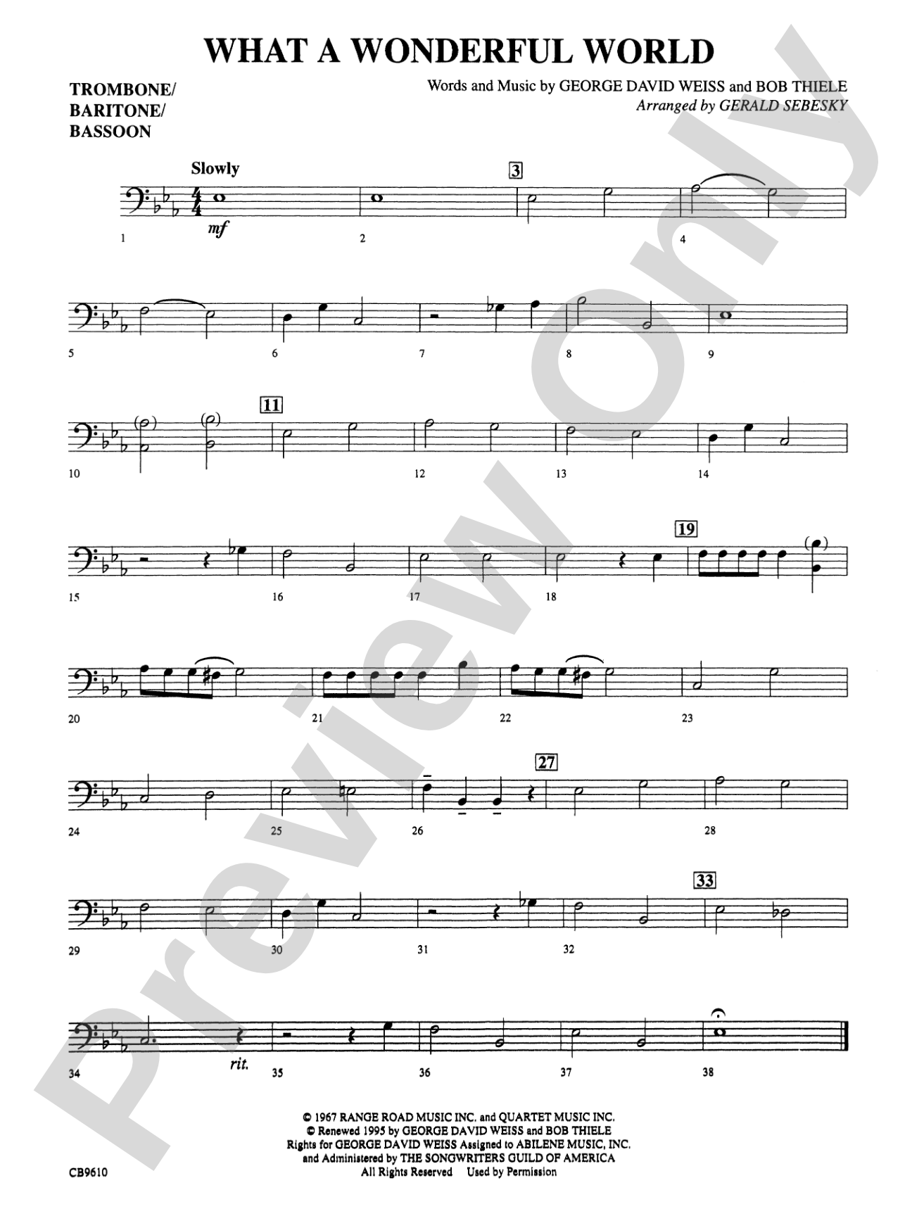 What a Wonderful World: 1st Trombone