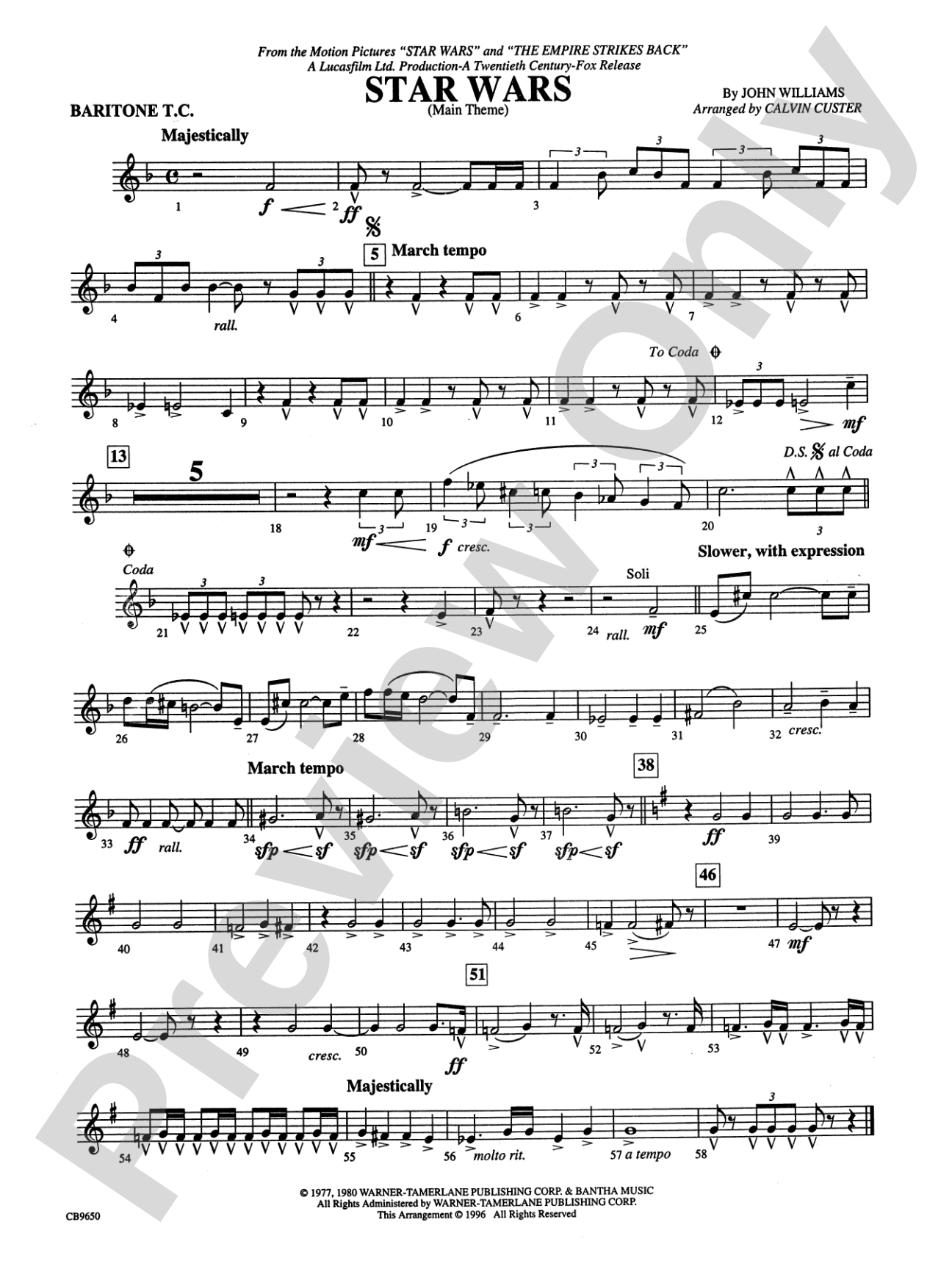 Star Wars® Main Theme: Baritone T.C.