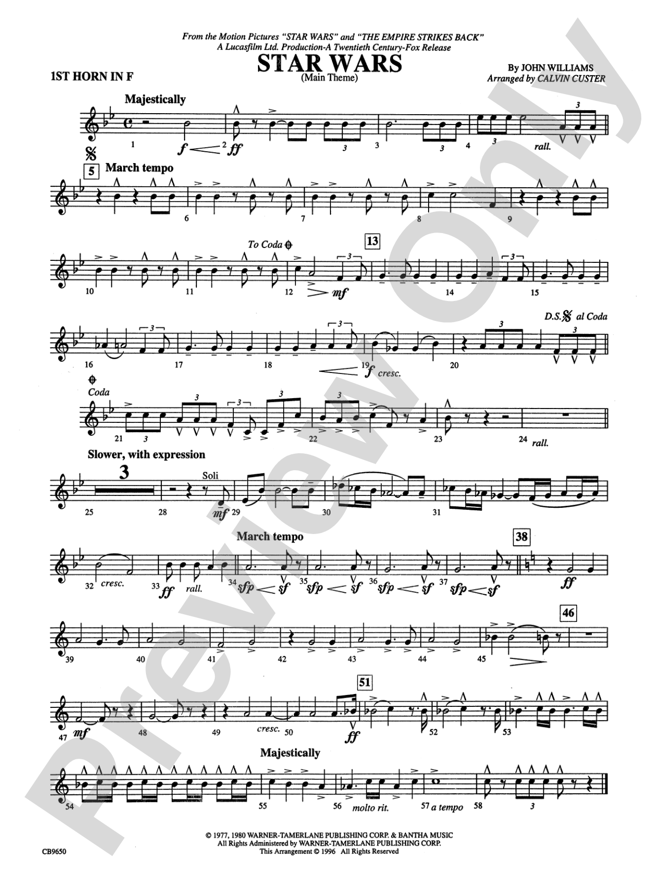 Star Wars® Main Theme: 1st F Horn