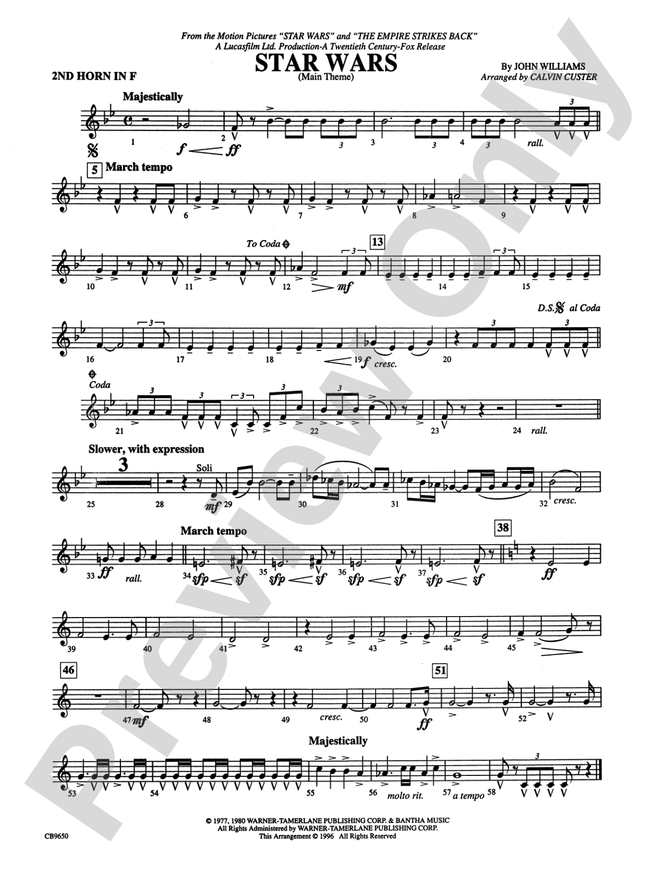 Star Wars® Main Theme: 2nd F Horn