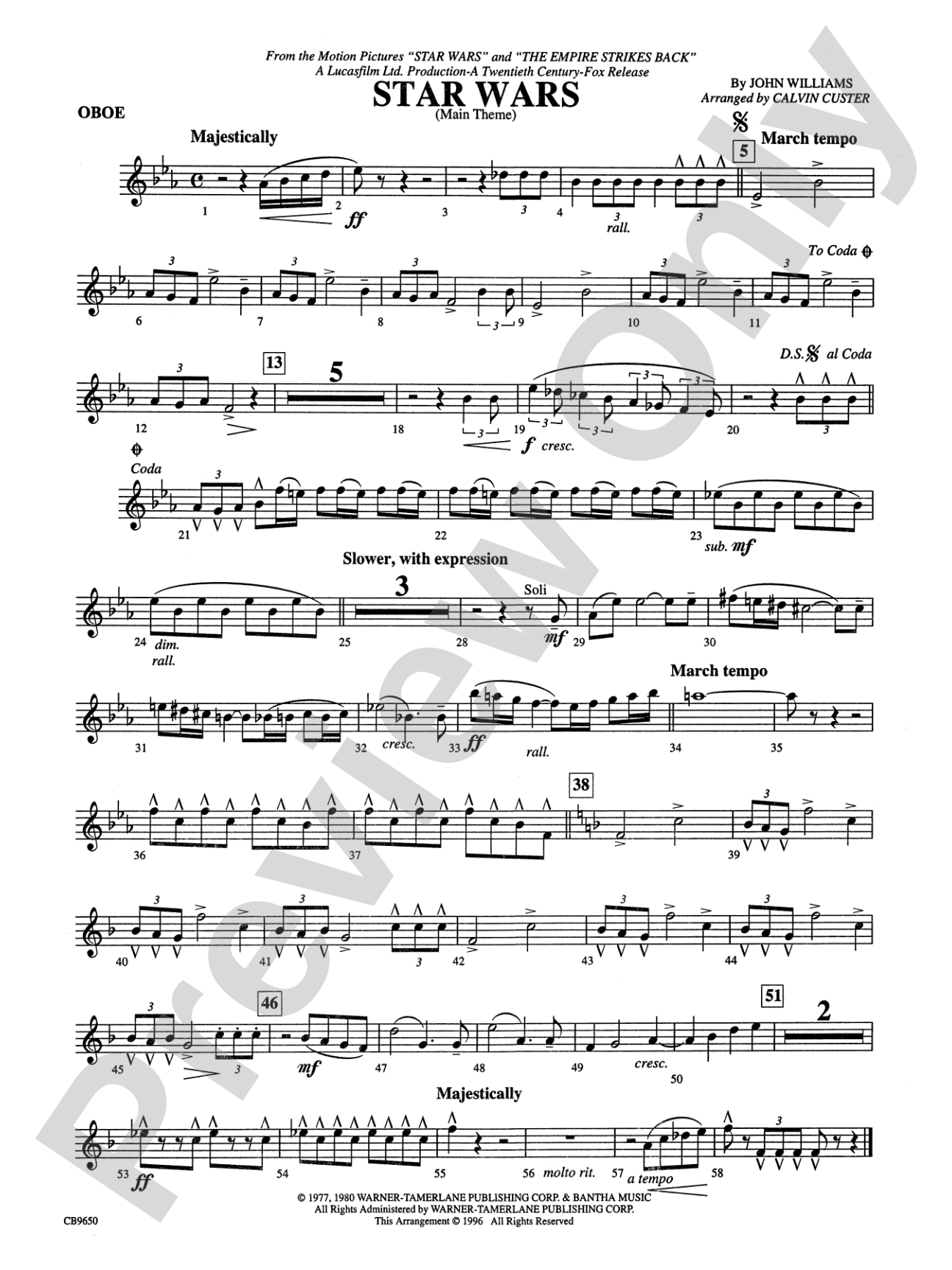 Star Wars® Main Theme: Oboe