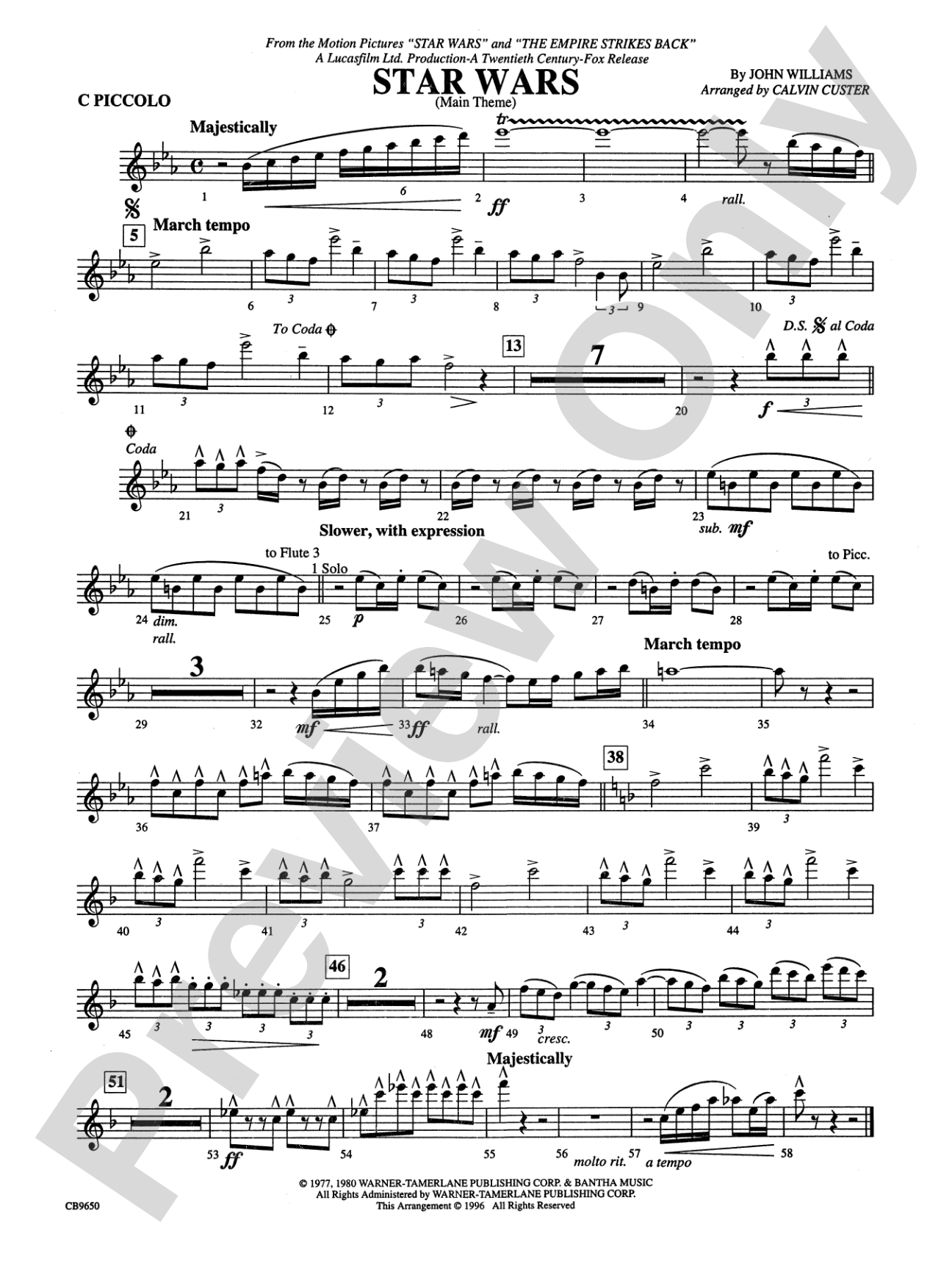 Star Wars® Main Theme: Piccolo