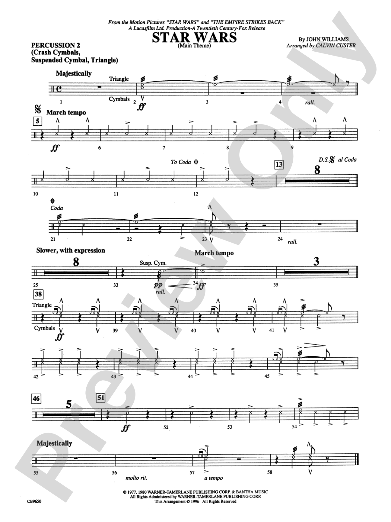 Star Wars® Main Theme: 2nd Percussion