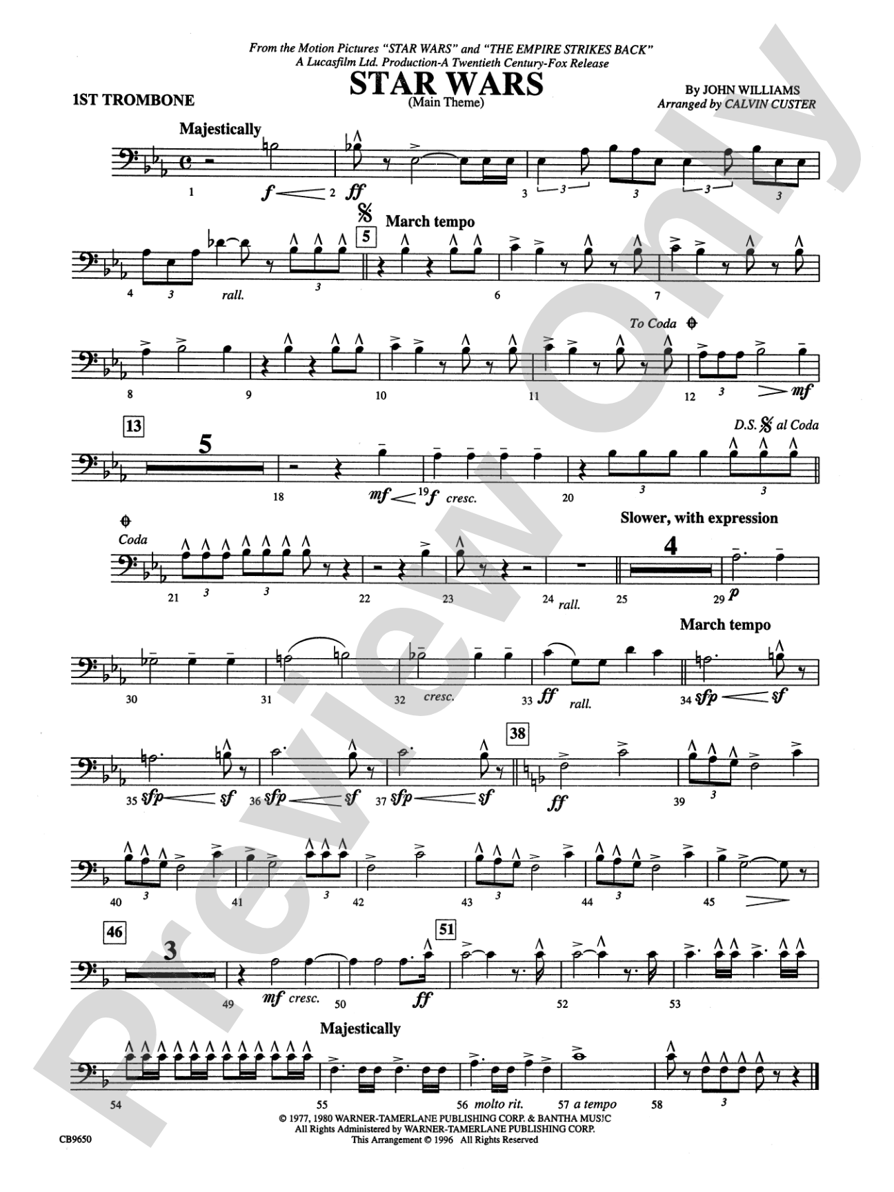 Star Wars® Main Theme: 1st Trombone