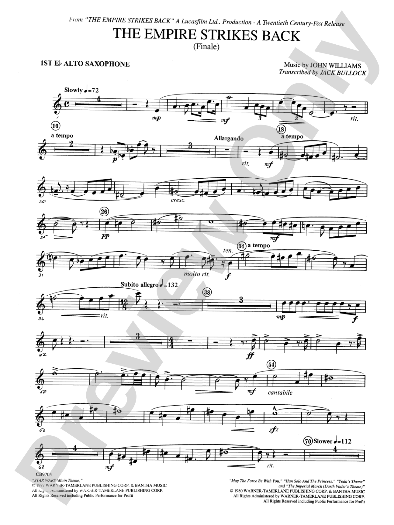 The Empire Strikes Back (Finale): E-flat Alto Saxophone