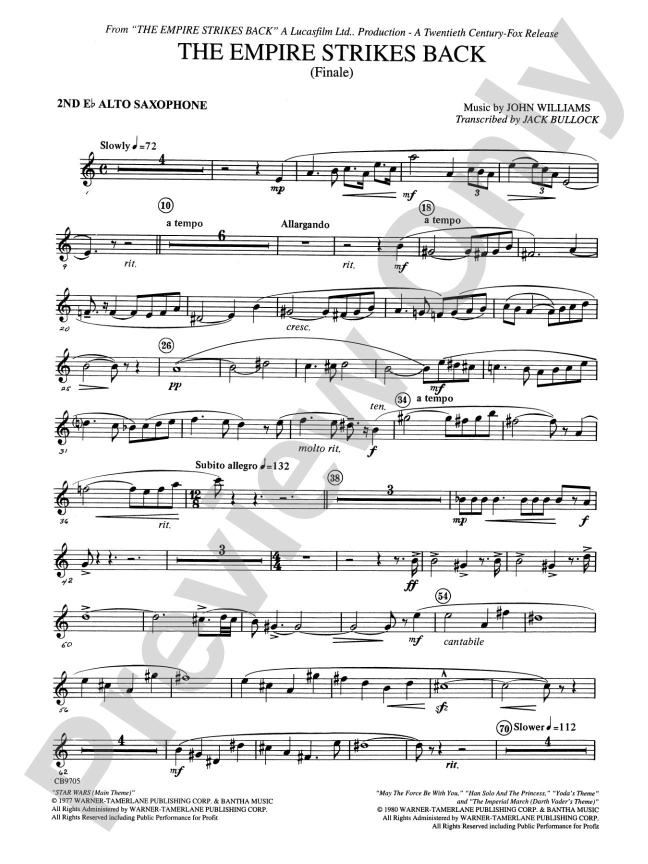 The Empire Strikes Back (Finale): 2nd E-flat Alto Saxophone