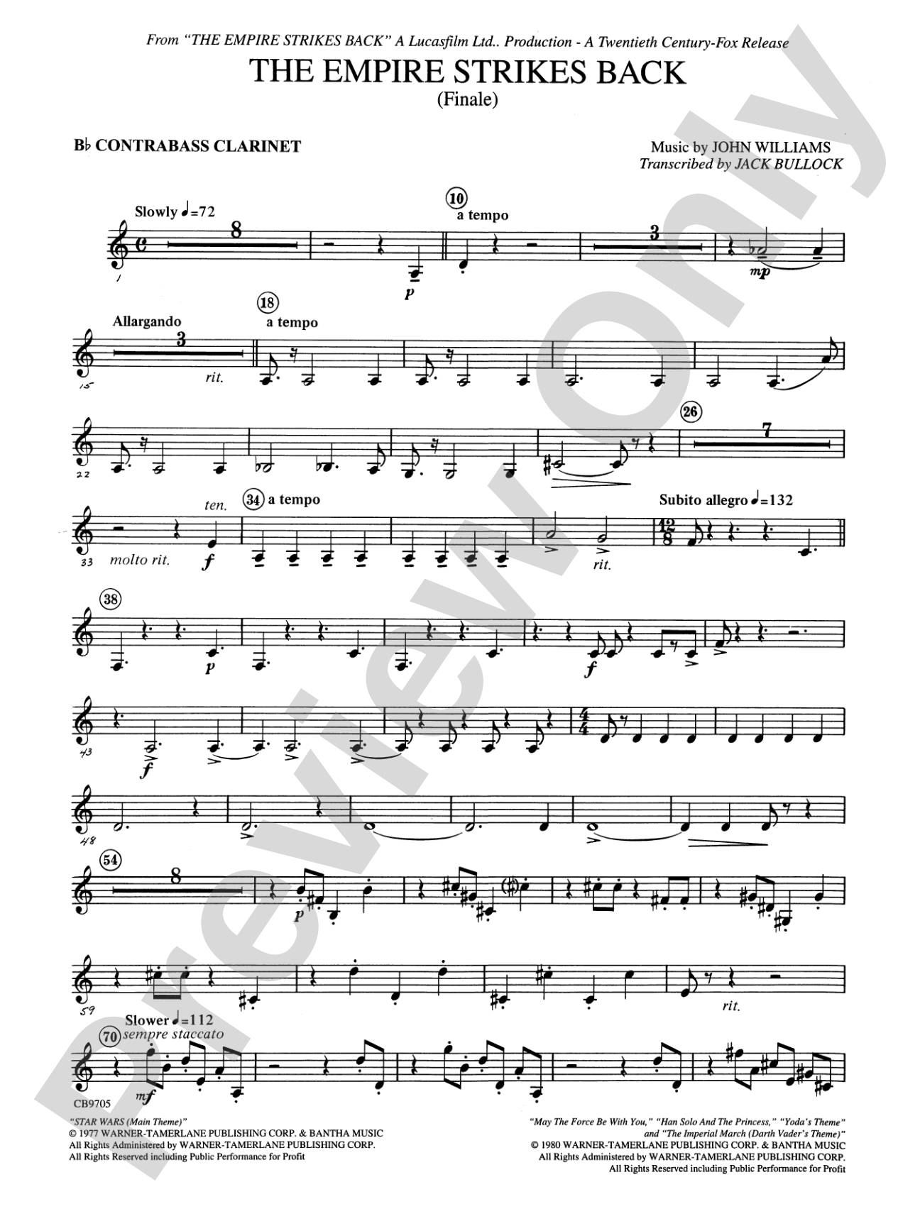 The Empire Strikes Back (Finale): B-flat Contrabass Clarinet