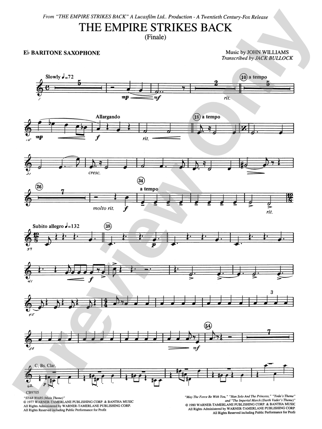 The Empire Strikes Back (Finale): E-flat Baritone Saxophone