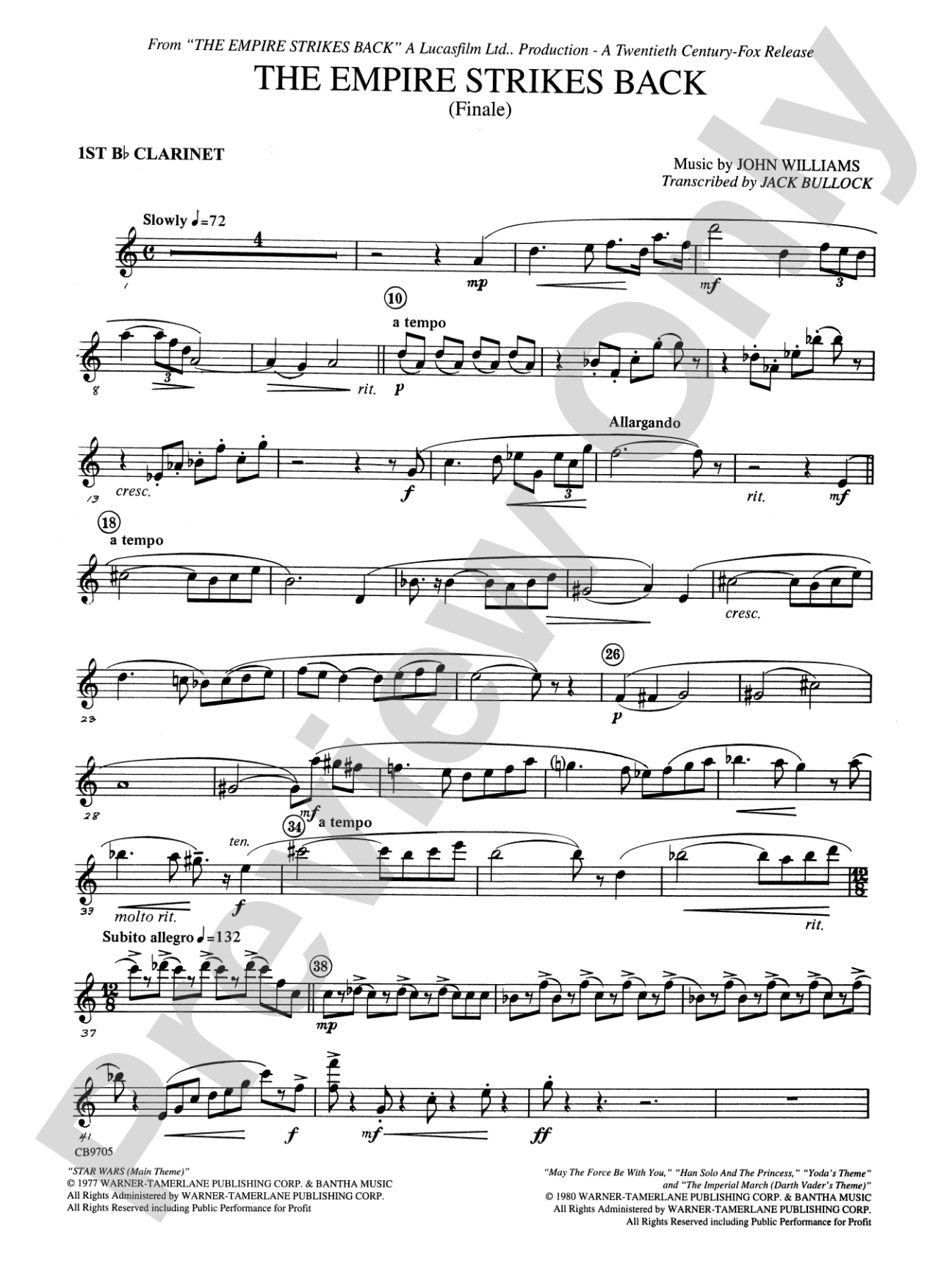 The Empire Strikes Back (Finale): 1st B-flat Clarinet