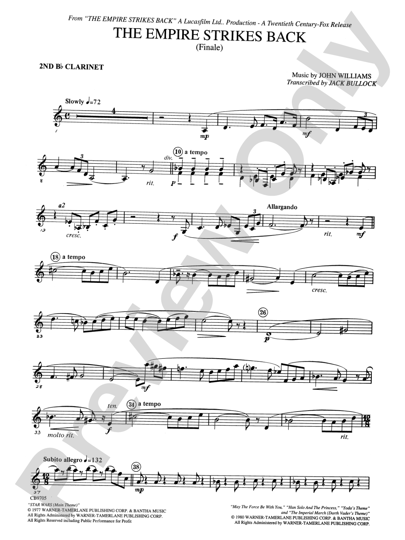The Empire Strikes Back (Finale): 2nd B-flat Clarinet