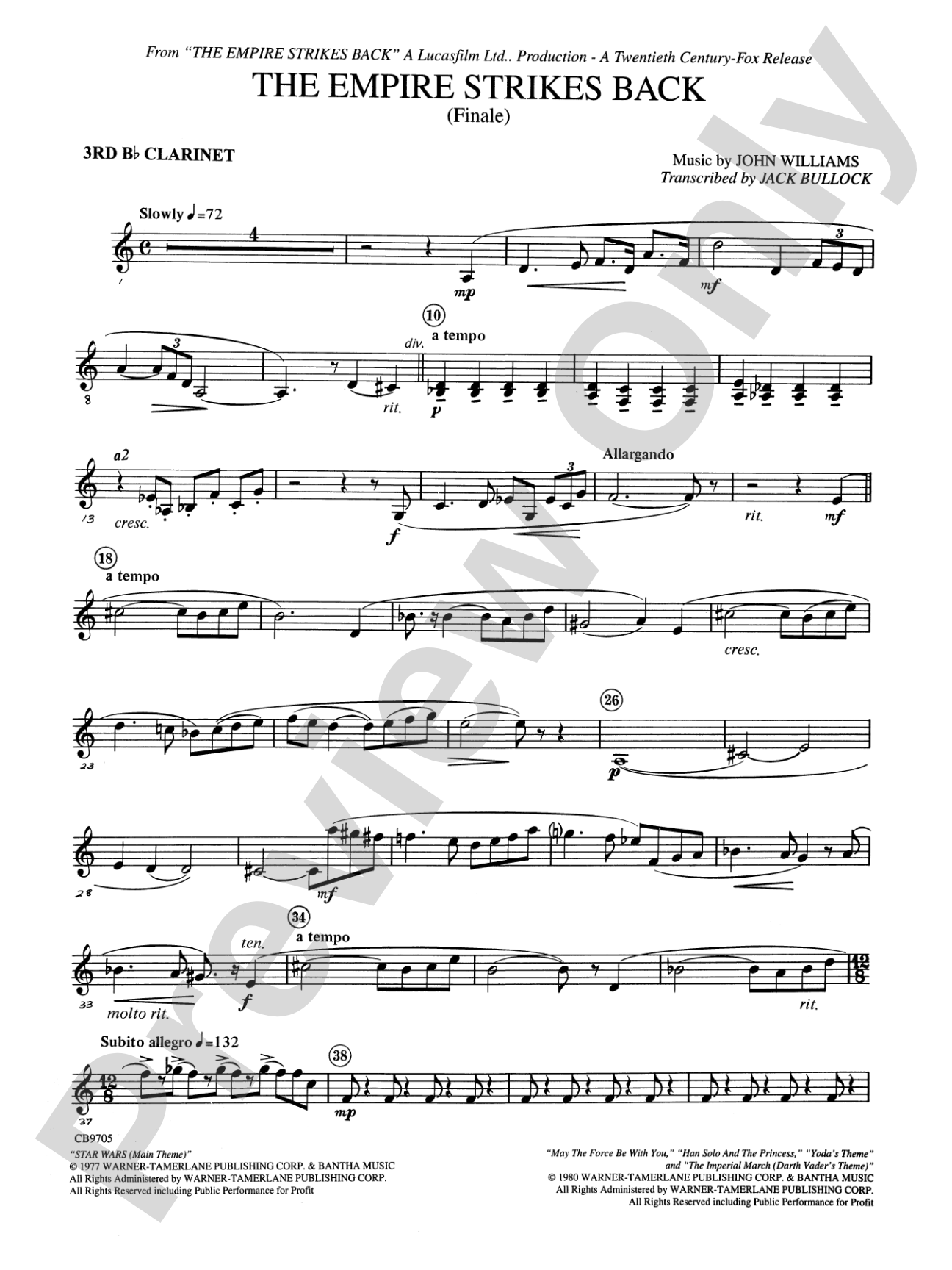 The Empire Strikes Back (Finale): 3rd B-flat Clarinet