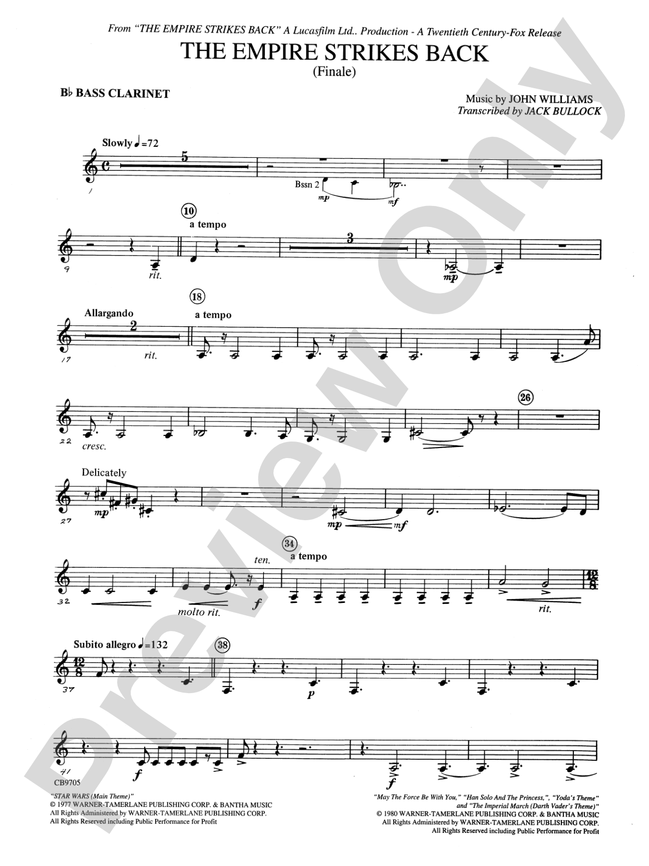 The Empire Strikes Back (Finale): B-flat Bass Clarinet