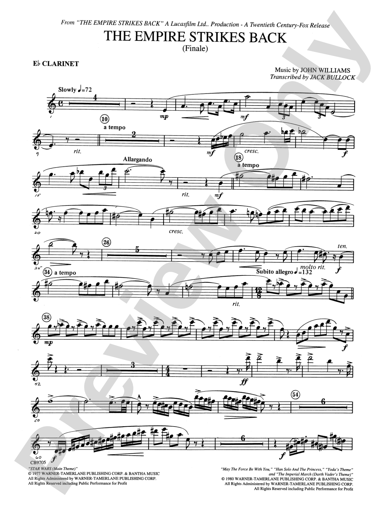 The Empire Strikes Back (Finale): E-flat Soprano Clarinet