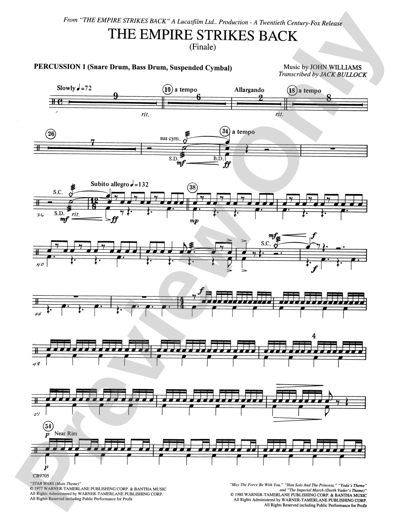 The Empire Strikes Back (Finale): 1st Percussion