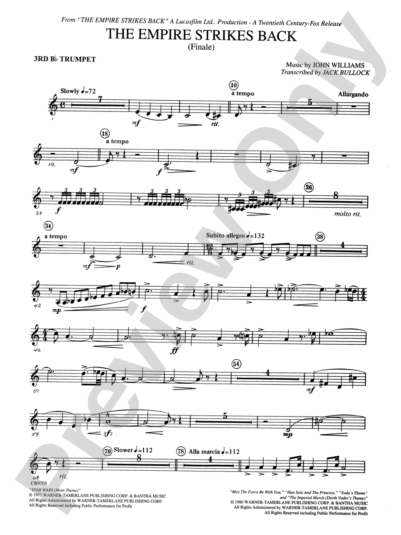The Empire Strikes Back (Finale): 3rd B-flat Trumpet