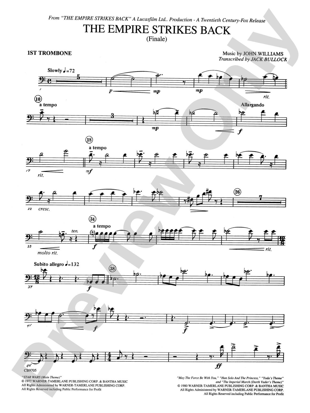 The Empire Strikes Back (Finale): 1st Trombone