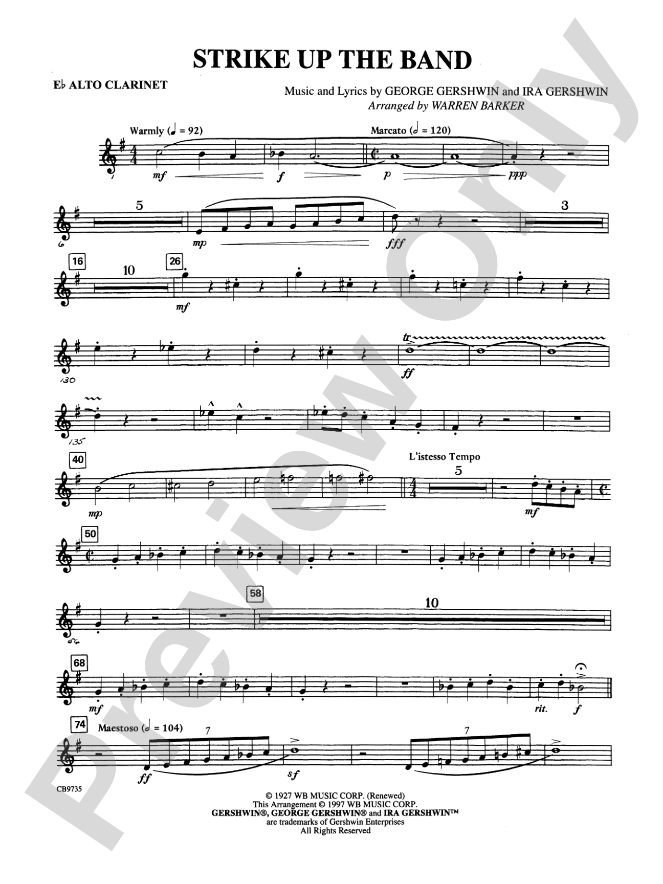 Strike Up the Band: E-flat Alto Clarinet