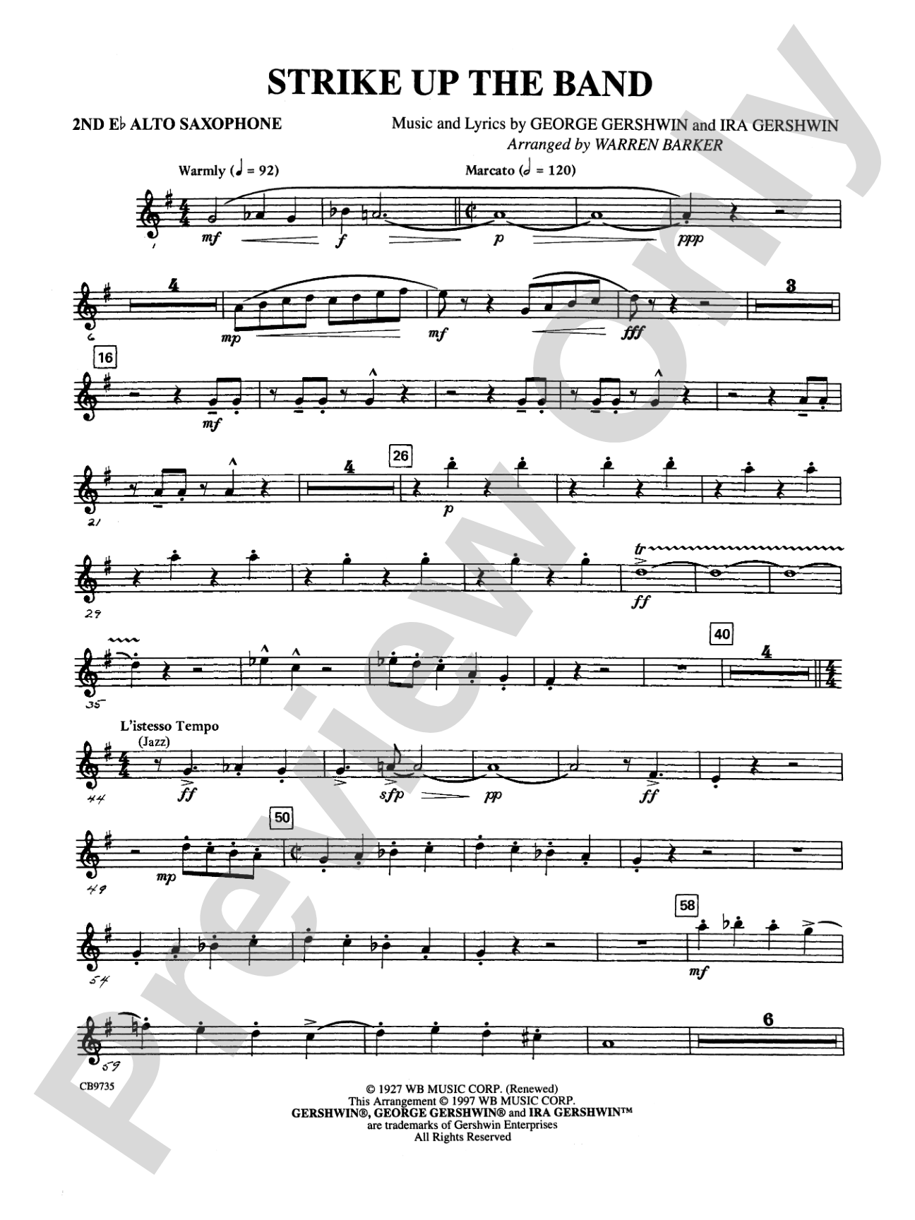 Strike Up the Band: 2nd E-flat Alto Saxophone