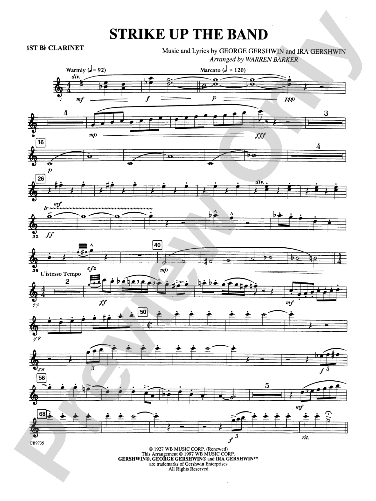 Strike Up the Band: 1st B-flat Clarinet