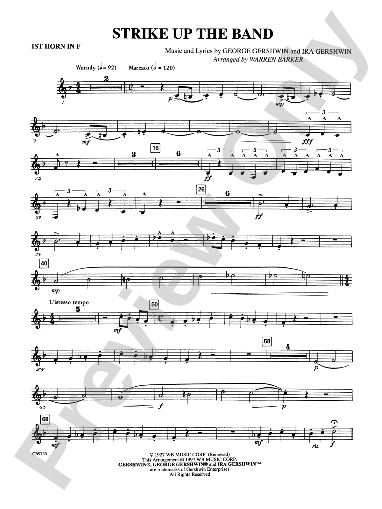 Strike Up the Band: 1st F Horn