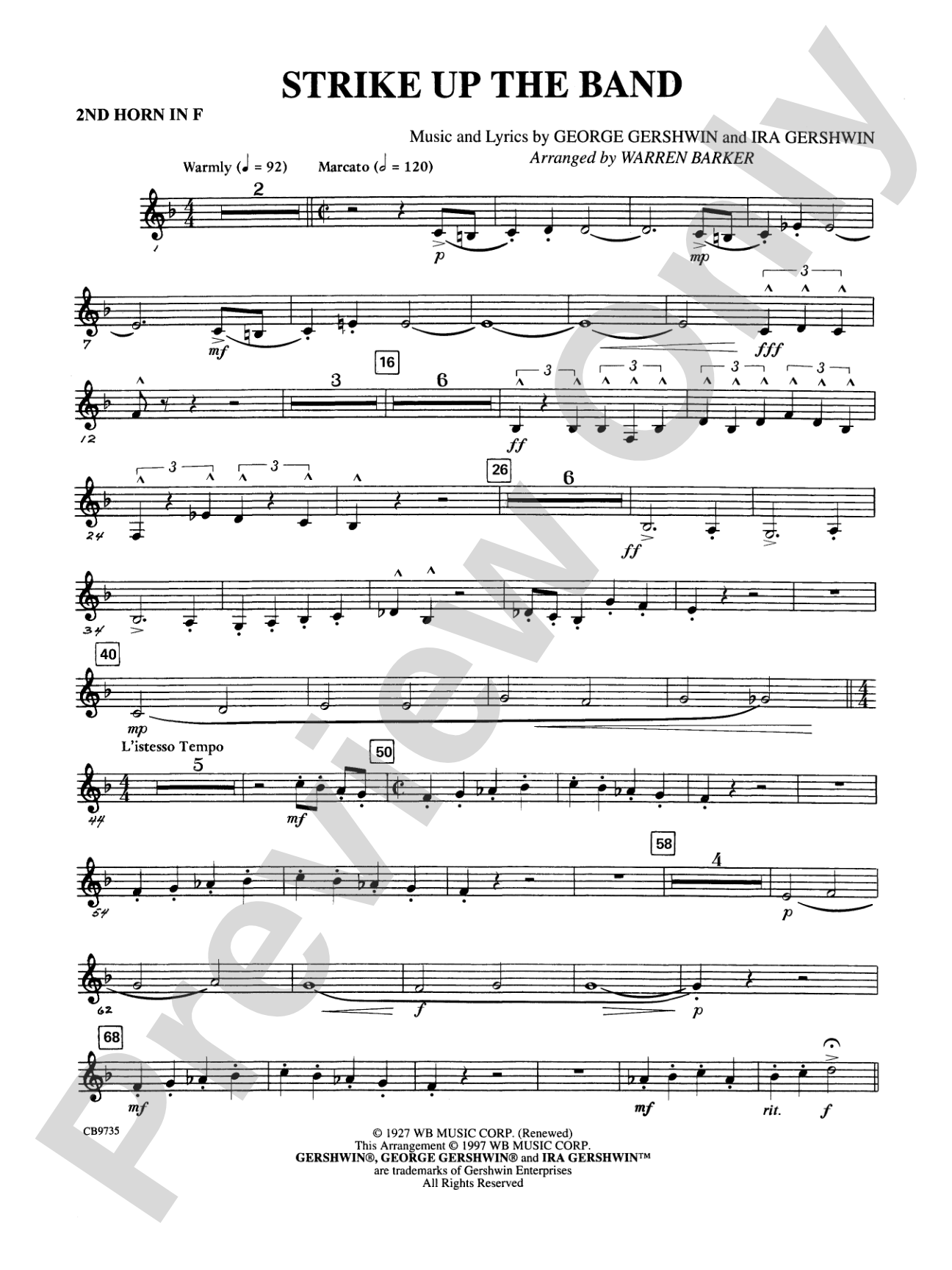 Strike Up the Band: 2nd F Horn