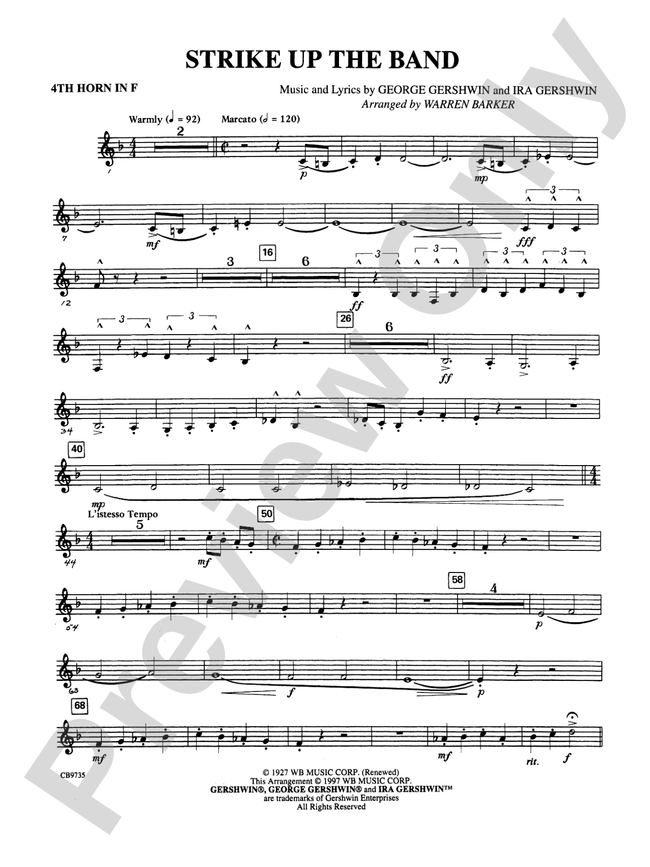 Strike Up the Band: 4th F Horn