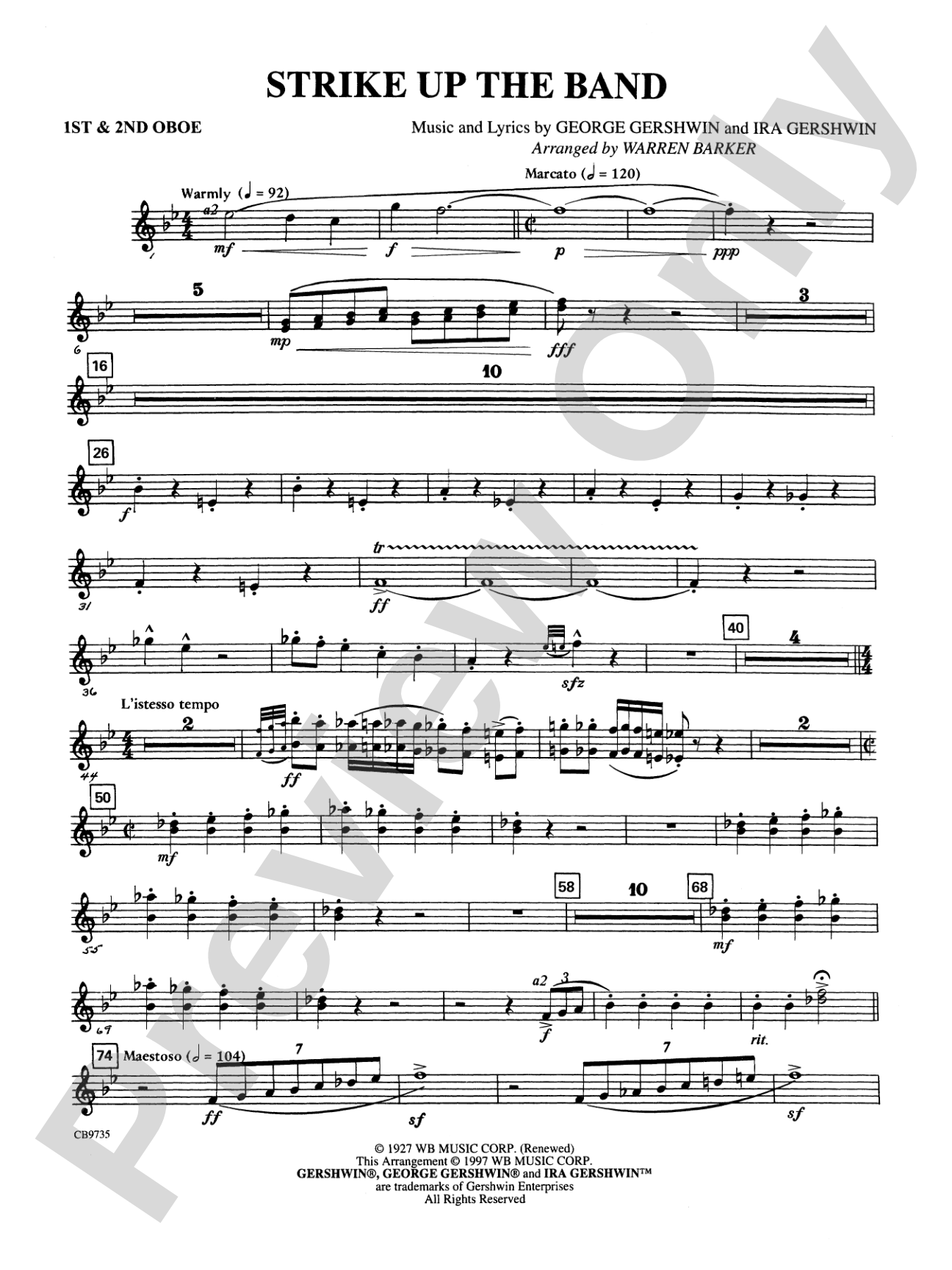 Strike Up the Band: 1st & 2nd Oboe