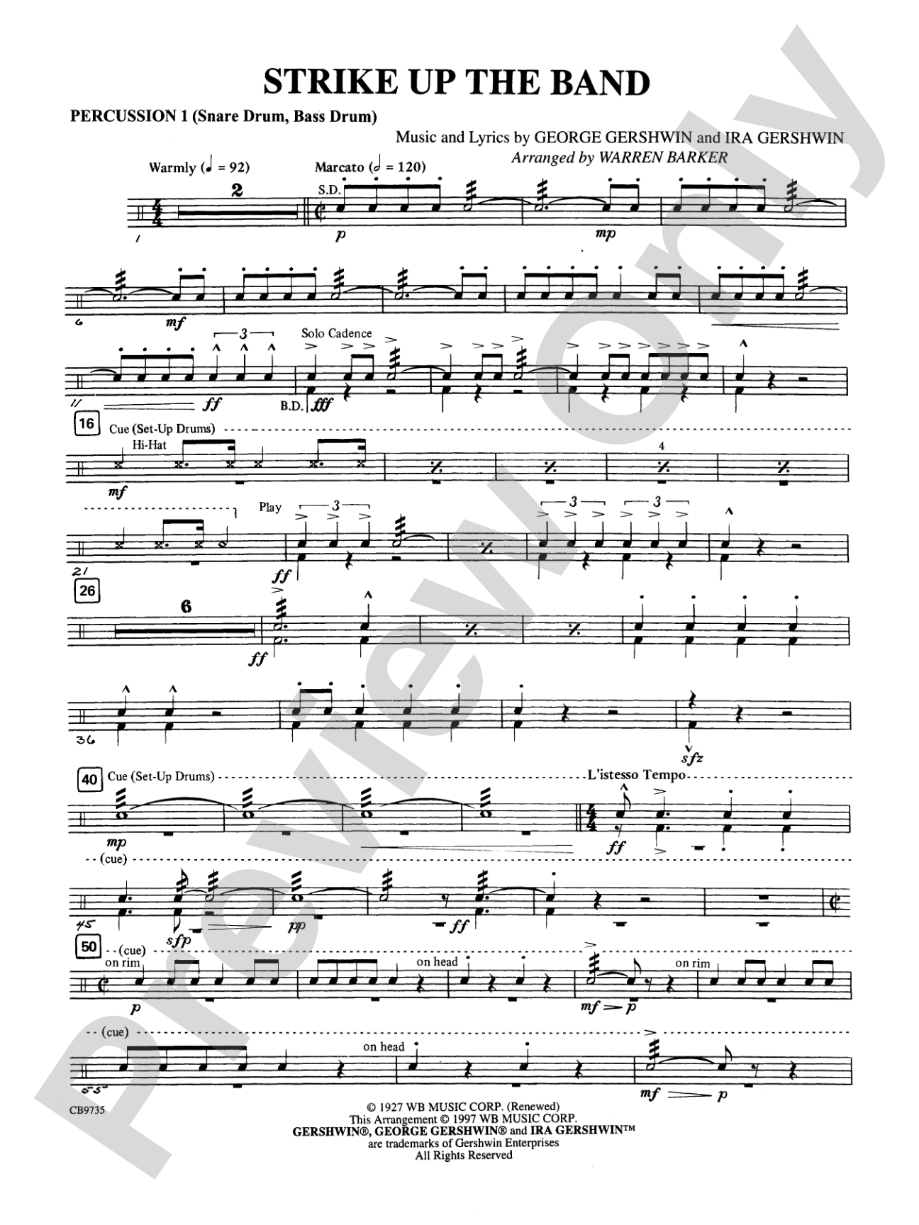 Strike Up the Band: 1st Percussion