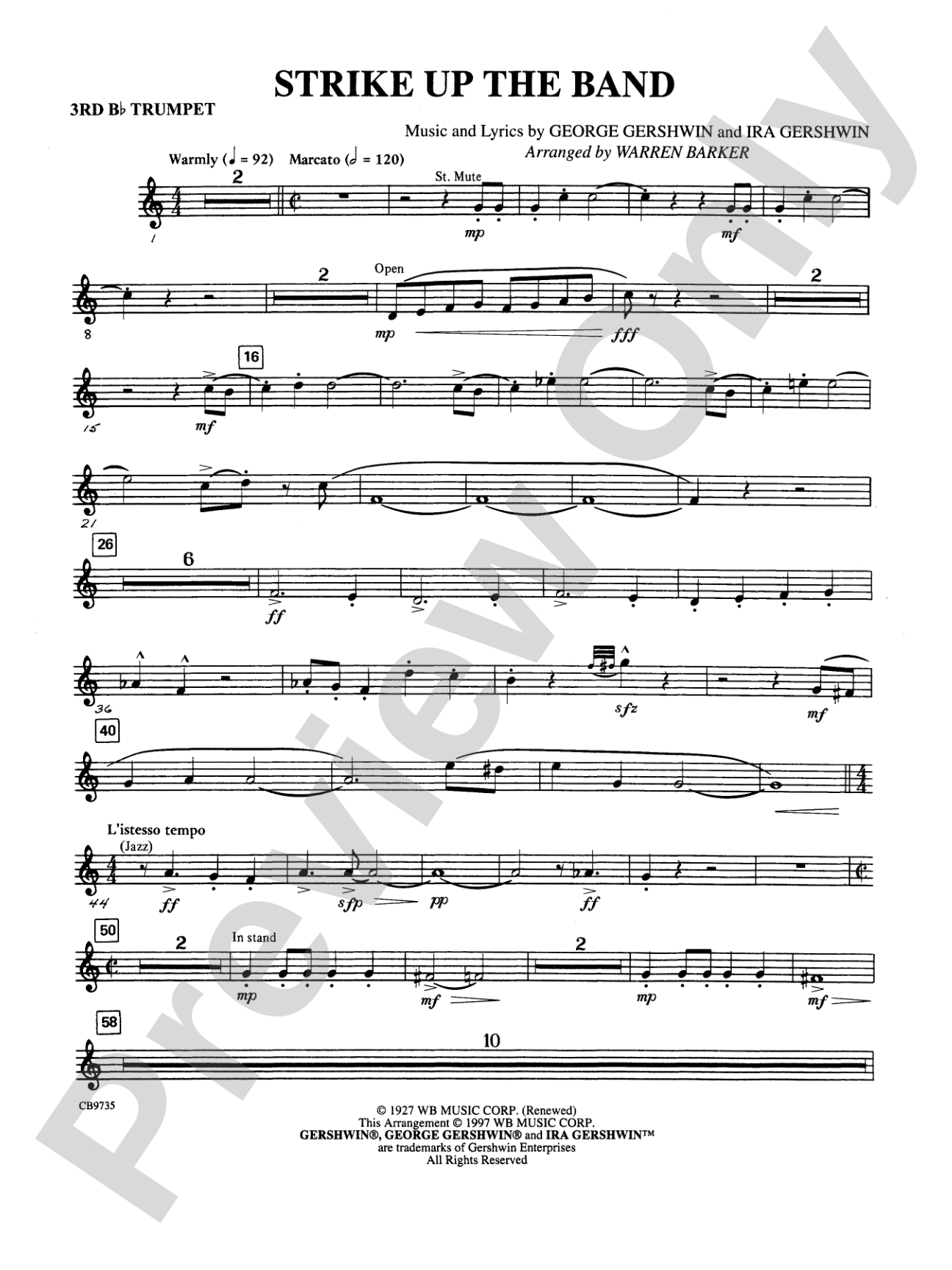 Strike Up the Band: 3rd B-flat Trumpet