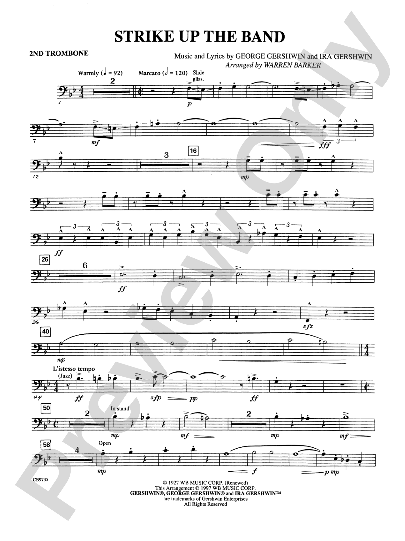 Strike Up the Band: 2nd Trombone