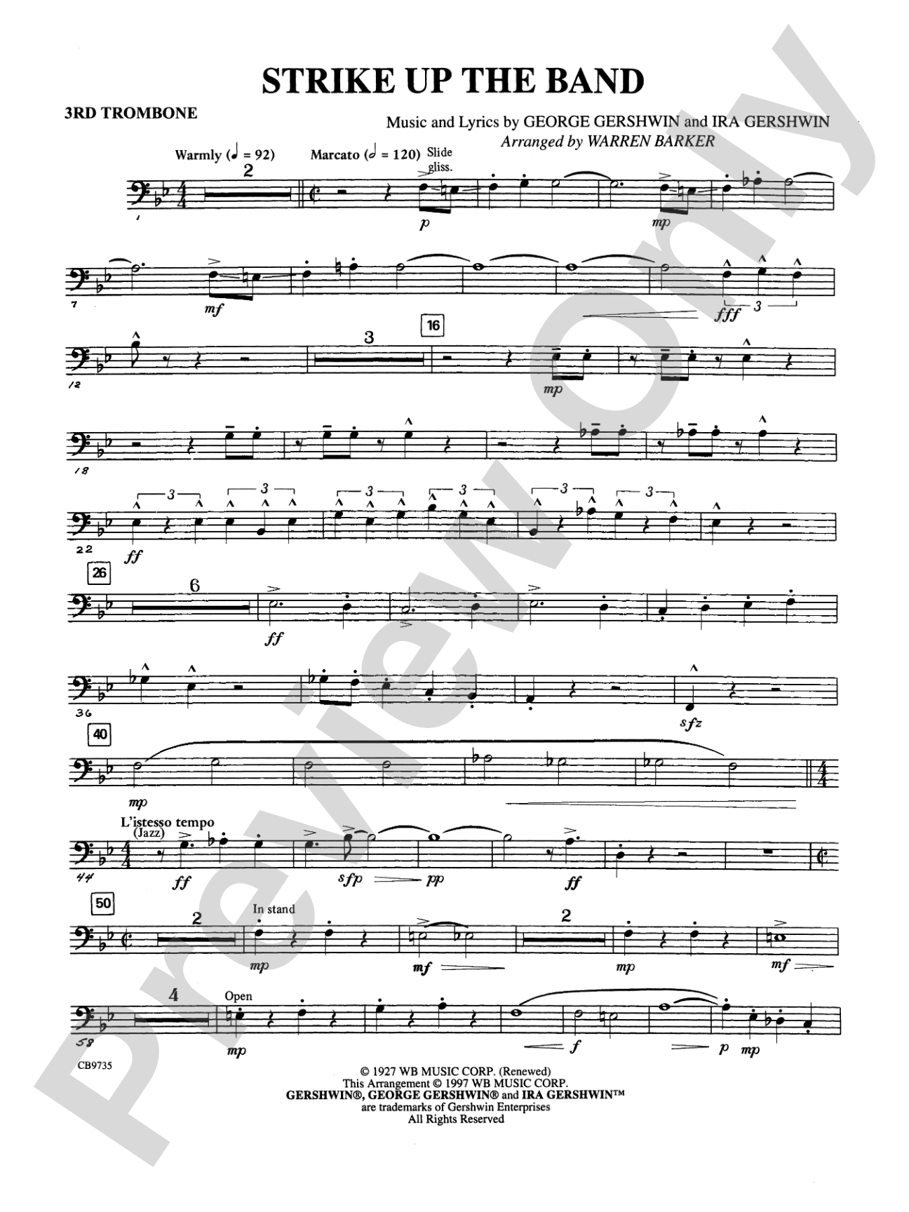 Strike Up the Band: 3rd Trombone