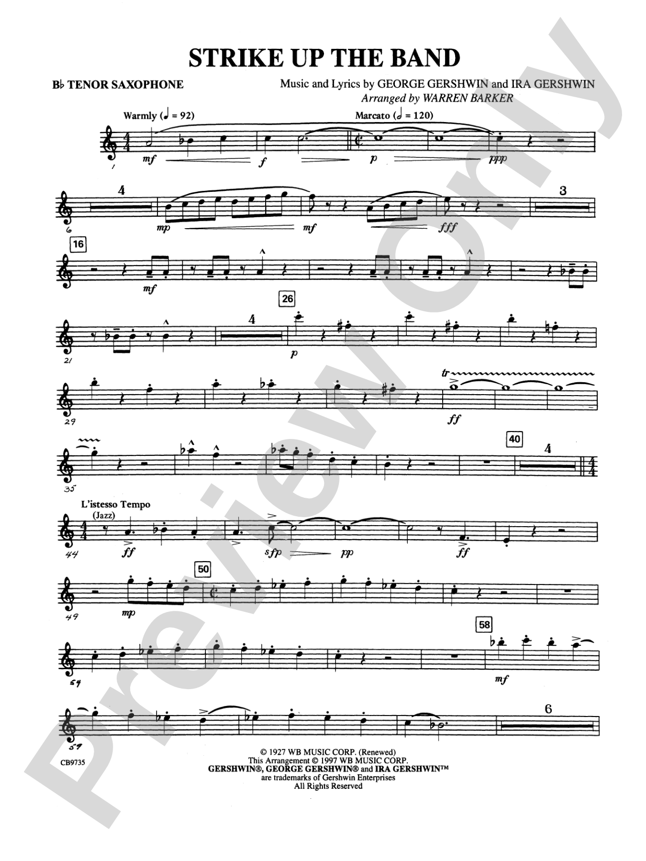 Strike Up the Band: B-flat Tenor Saxophone