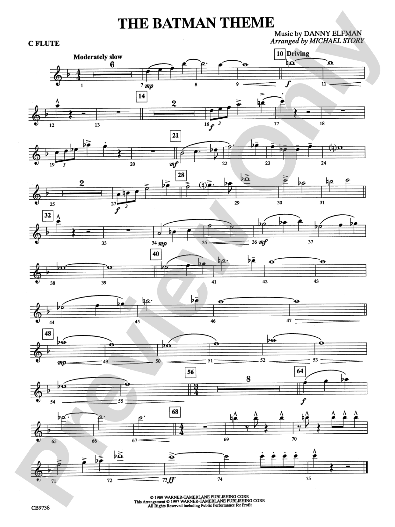 Batman Theme: Flute