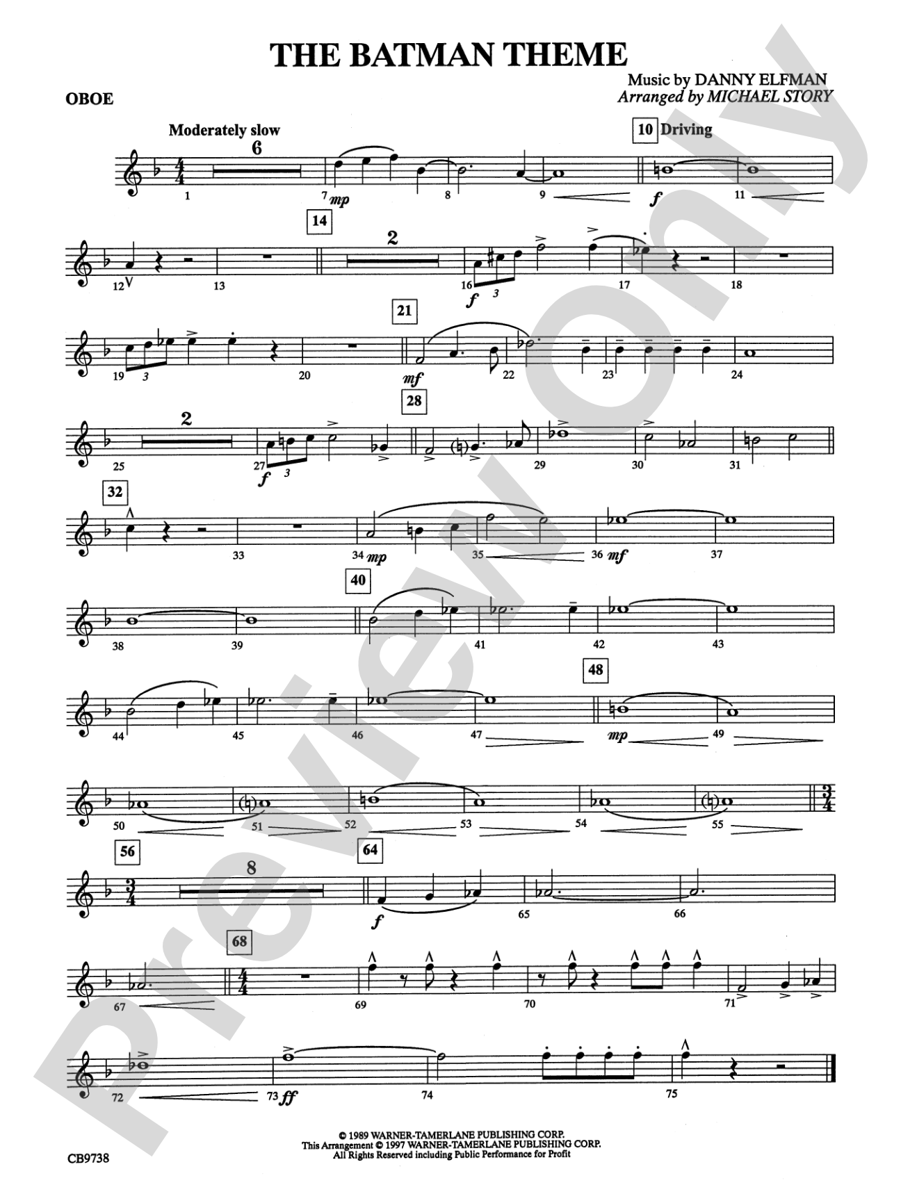 Batman Theme: Oboe