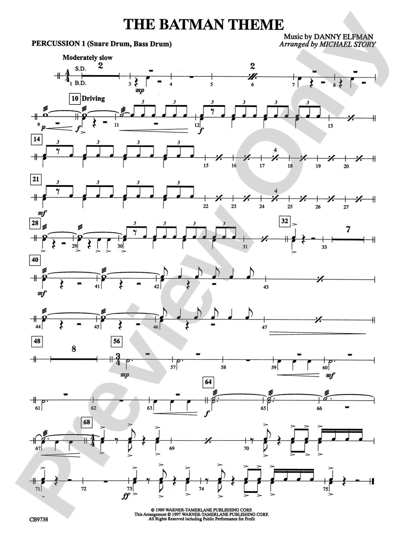 Batman Theme: 1st Percussion