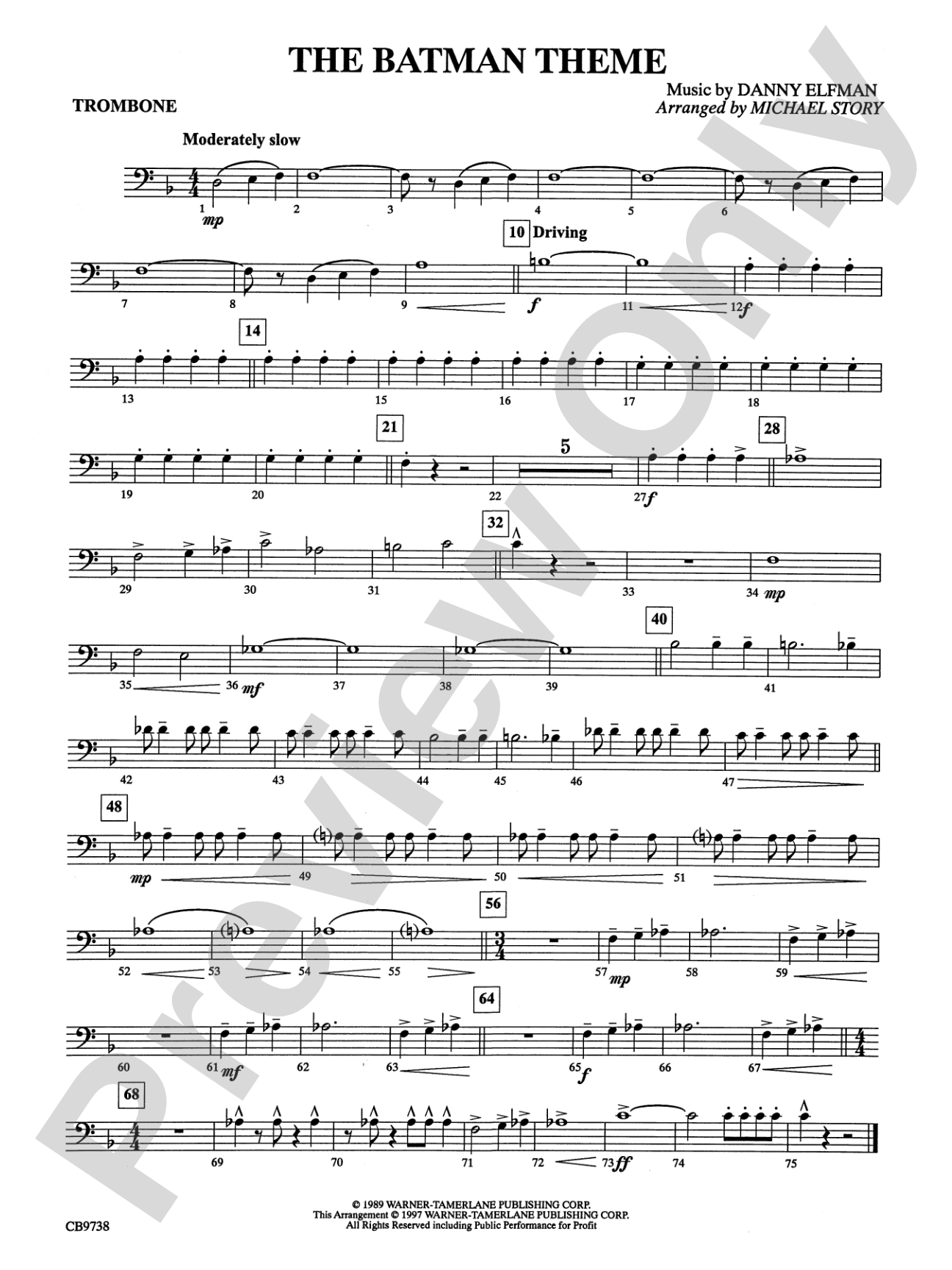 Batman Theme: 1st Trombone