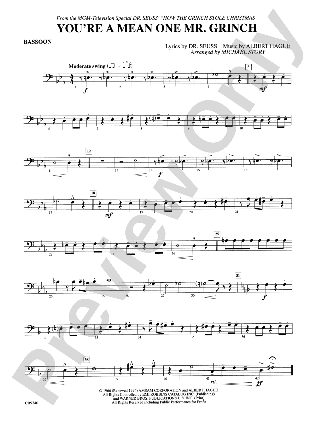 You're a Mean One, Mr. Grinch: Bassoon