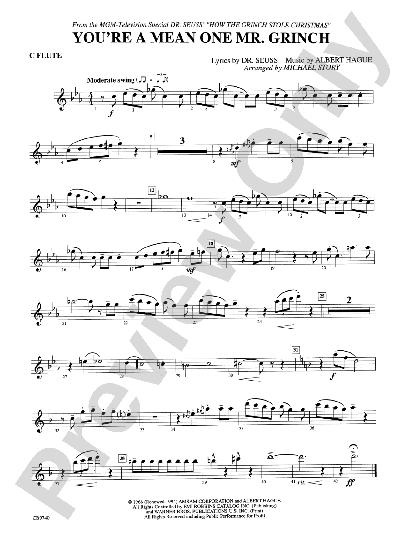 You're a Mean One, Mr. Grinch: Flute