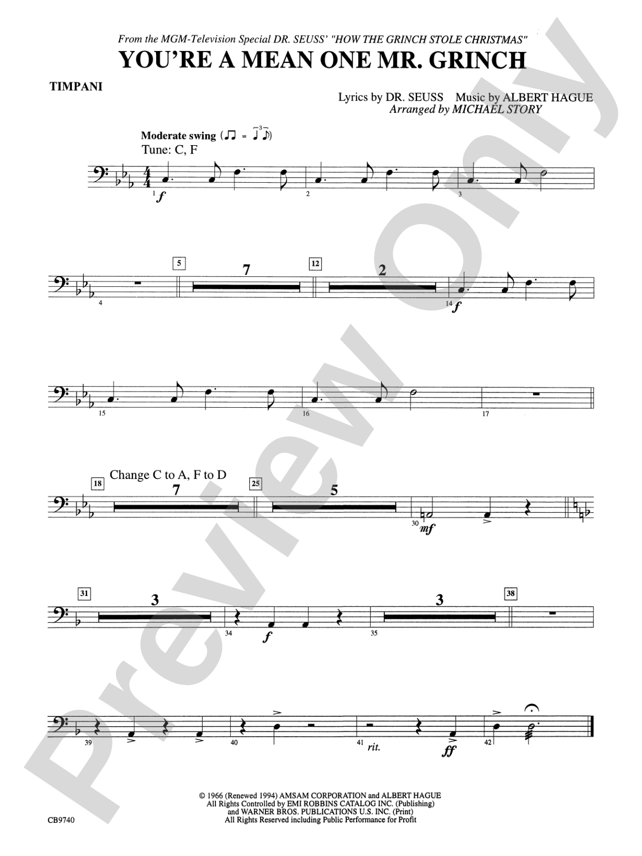 You're a Mean One, Mr. Grinch: Timpani