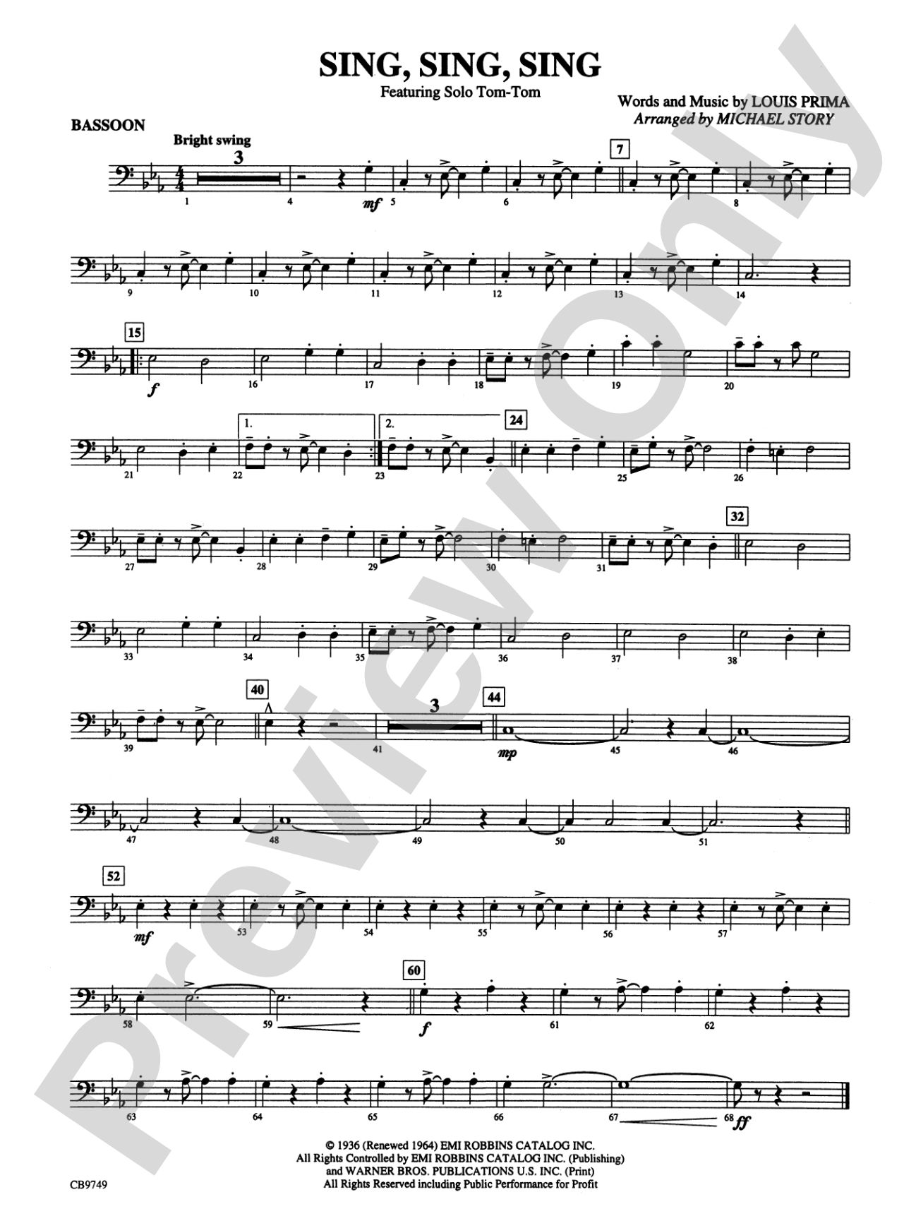 Sing, Sing, Sing (featuring Solo Tom-Tom): Bassoon